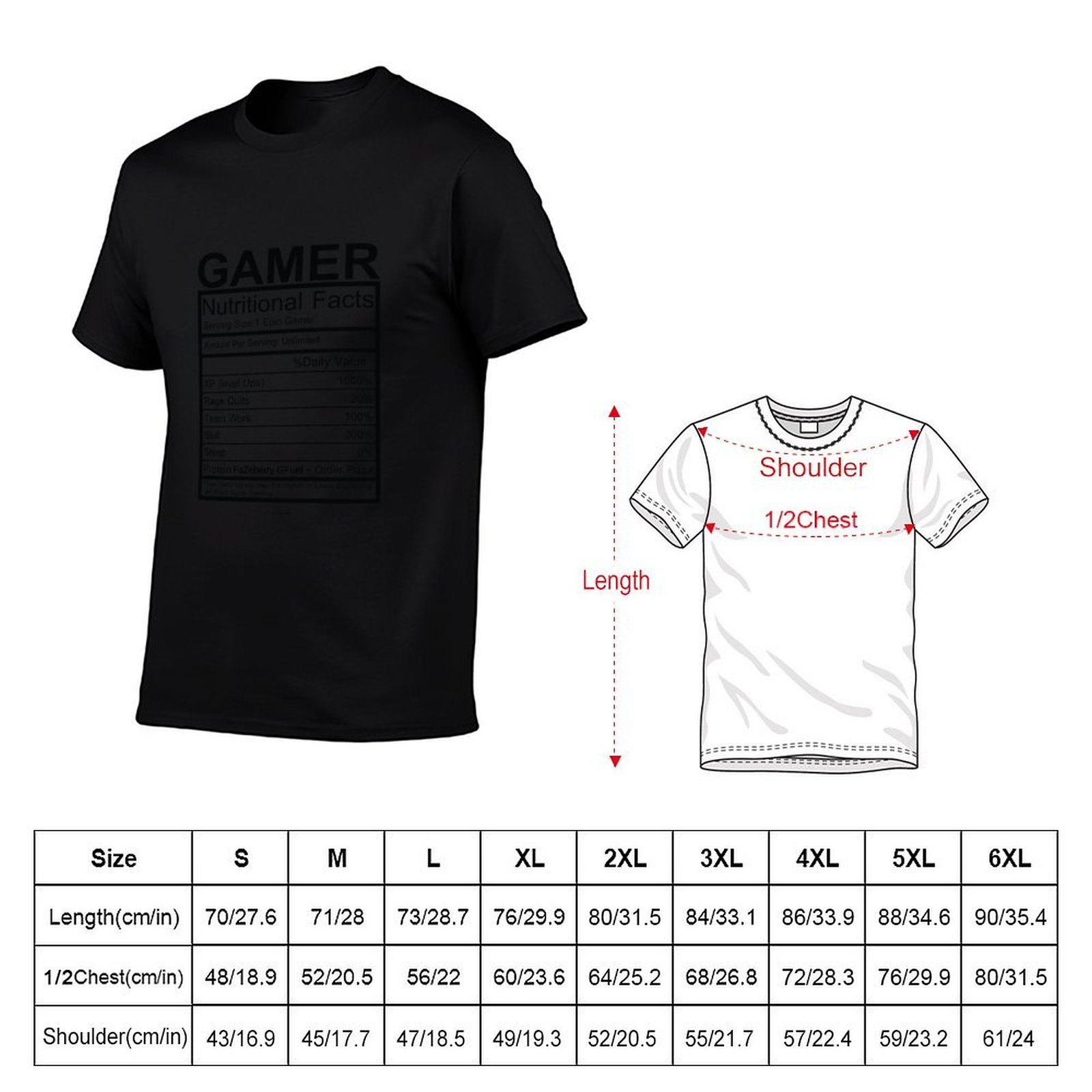 تي شيرت Gamer Nutritional Fact - مراجعة The Nutrition Fitness وسعره